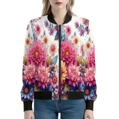 Beautiful women's jacket with floral print